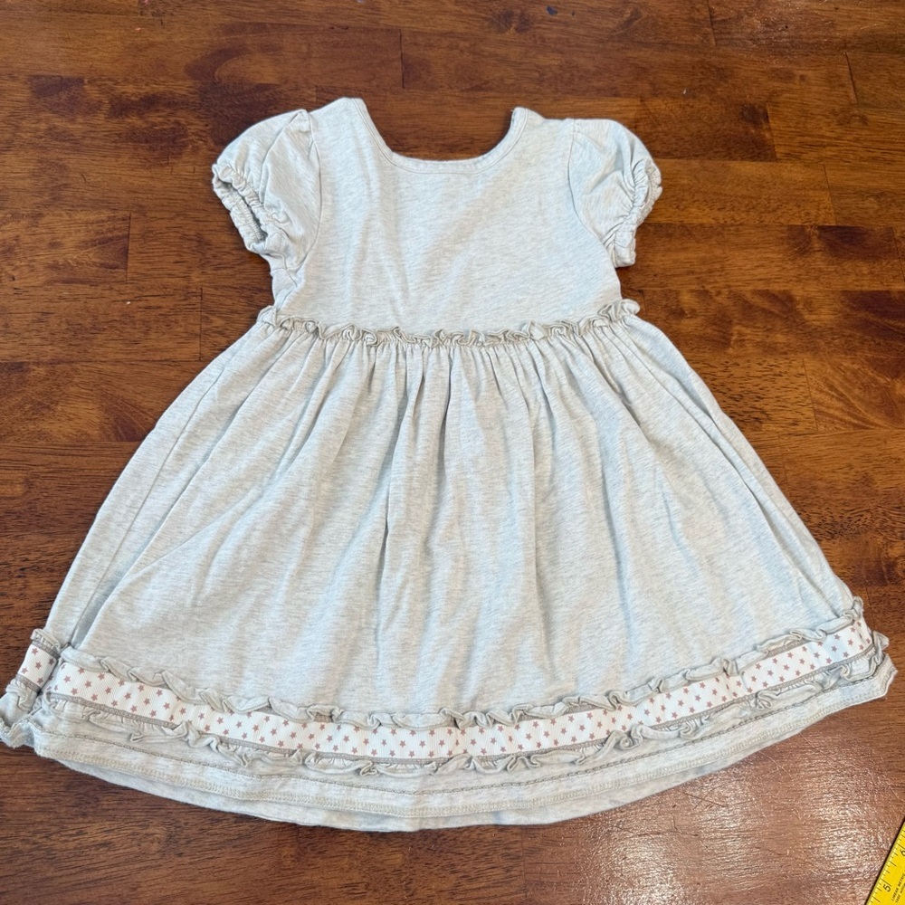 Charming Matilda Jane Fresh Snow dress oatmeal cream tan Kids Dress size 4